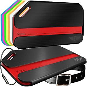 Indestructible Black Metal Luggage Tags with Recovery Service