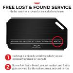 Indestructible Black Metal Luggage Tags with Recovery Service