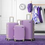 Zimtown Lightweight Purple Luggage Set with TSA Lock