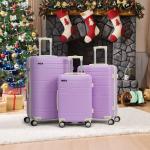 Zimtown Lightweight Purple Luggage Set with TSA Lock