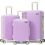 Zimtown Lightweight Purple Luggage Set with TSA Lock