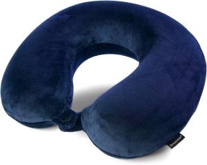 Brookstone Memory Foam Travel Neck Pillow for Vacations, Airplanes, Trains, Buses, and Cars