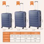 Blue 3-Piece Luggage Set with TSA Lock