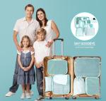 Blue Packing Cubes Set with Toiletries Bag