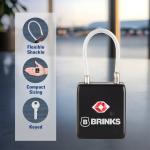 Brinks TSA Luggage Padlock with Steel Cable Shackle