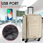 Verdi 20-Inch Lightweight Spinner Luggage with USB Port