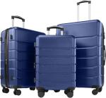 Blue 3-Piece Luggage Set with TSA Lock