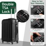 Zimtown Lightweight Black Luggage Set with TSA Lock