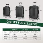 Zimtown Lightweight Black Luggage Set with TSA Lock