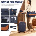 Cosbarn 5-Piece TSA Lock Luggage Set - Dark Blue