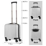 Lightweight 18" Silver Rolling Luggage Lock