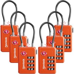 TSA Approved 4-Digit Luggage Locks - 6-Pack