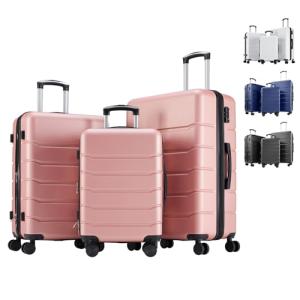 Soft Pink 3-Piece TSA Lock Luggage Set