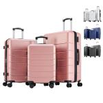 Soft Pink 3-Piece TSA Lock Luggage Set