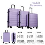 Light Purple 3-Piece Hardshell Luggage Set with TSA Lock