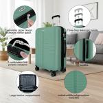 Light Green Expandable Luggage Set with Spinner Wheels