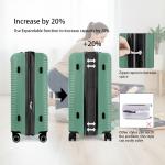 Light Green Expandable Luggage Set with Spinner Wheels