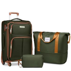LARVENDER Expandable TSA Lock Luggage Set 3 Piece