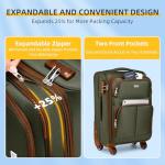 LARVENDER Expandable TSA Lock Luggage Set 3 Piece
