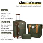 LARVENDER Expandable TSA Lock Luggage Set 3 Piece