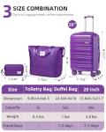 LARVENDER 20-Inch TSA Lock Hardside Luggage Set