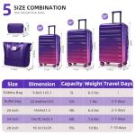 LARVENDER 5-Piece Expandable Luggage Set with Lock