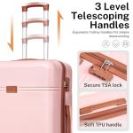 Krute 5-Piece Pink TSA Approved Luggage Set
