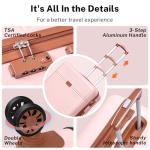 Krute 5-Piece Pink TSA Approved Luggage Set