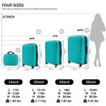 LARVENDER 4-Piece Expandable Luggage Set with TSA Lock