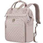 EMPSIGN Quilted Grey Pink Laptop Backpack & Bag