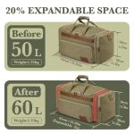 SHOWKOO 60L Expandable Canvas Travel Duffle Bag