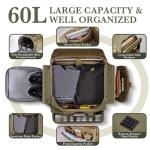 SHOWKOO 60L Expandable Canvas Travel Duffle Bag
