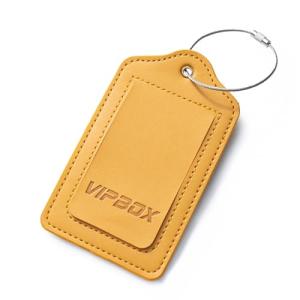Vipbox Waterproof Faux Leather Luggage Tags - Yellow