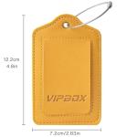 Vipbox Waterproof Faux Leather Luggage Tags - Yellow