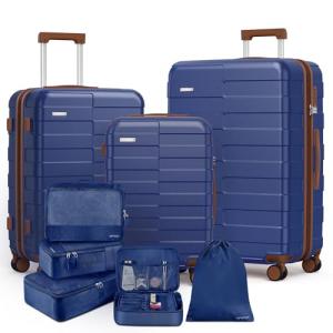 Durable 8-Piece Hardside Luggage Set with TSA Lock
