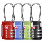 Fosmon TSA Cable Luggage Locks - 4 Pack