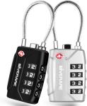 TSA Approved Luggage Locks, 4-Digit Combo, 2 Pack