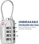 TSA Approved Luggage Locks, 4-Digit Combo, 2 Pack