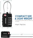 TSA Approved Luggage Locks, 4-Digit Combo, 2 Pack