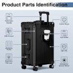 Krute Zipperless TSA Lock 24-inch Hard Shell Suitcase