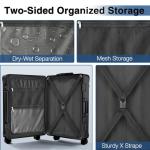 Krute Zipperless TSA Lock 24-inch Hard Shell Suitcase