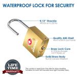 4 Pack TSA Approved Brass Travel Luggage Locks