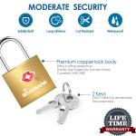 4 Pack TSA Approved Brass Travel Luggage Locks