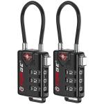 TSA Approved Black Cable Luggage Locks – 2 Pack
