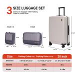 Landisun TSA Lock Carry-On Luggage Set, 20-Inch