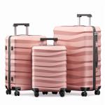 3-Piece Lightweight Rose Gold Luggage Set with TSA Lock