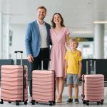3-Piece Lightweight Rose Gold Luggage Set with TSA Lock