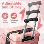 3-Piece Lightweight Rose Gold Luggage Set with TSA Lock