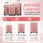 3-Piece Lightweight Rose Gold Luggage Set with TSA Lock