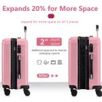 28-Inch Pink Expandable Hardside Suitcase with TSA Lock